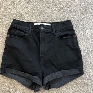 High rise Black Abercrombie jean shorts in size 2